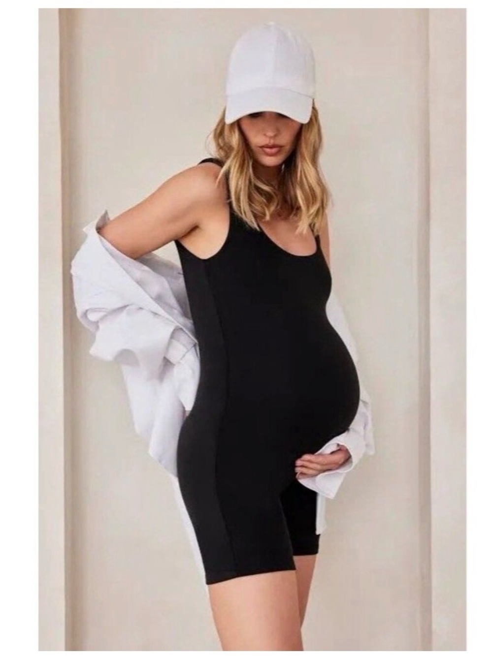 Bumpsuit The Cotton Cindy Romper Black XL Maternity Bodysuit Unitard